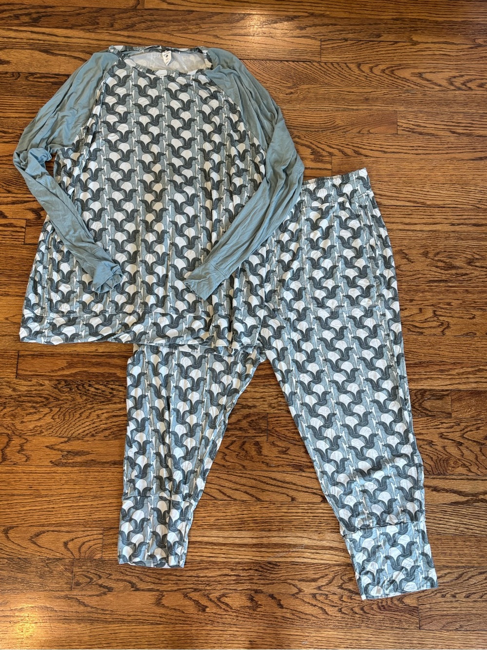 Kate Quinn Bamboo Horse Print Long Sleeve Pajama Set XXL